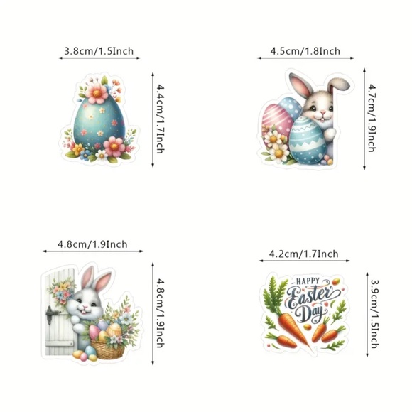 Easter Bunny & Easter Egg Stickers (50 Piece) SO SO CUTE! - Picture 2 of 5